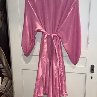 Trust- jurk met gevlochten ceintuur roze