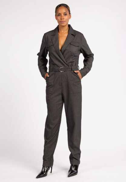 Aaiko Pinstripe Jumpsuit grijs