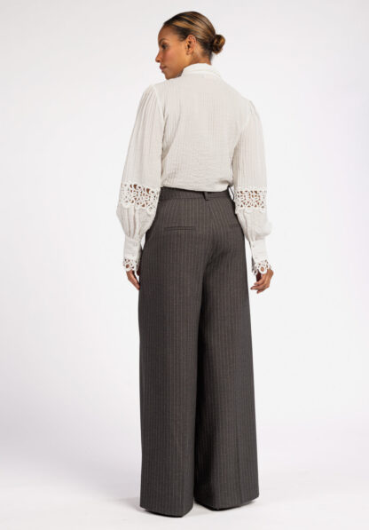 Aaiko Nore Pinstripe Broek Grijs - Afbeelding 2