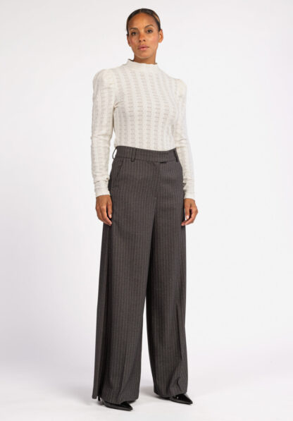 Aaiko Nore Pinstripe Broek Grijs