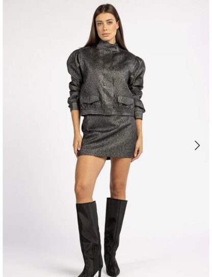 Aaiko -  Nasma Metallic dark Grey Rok - Afbeelding 2