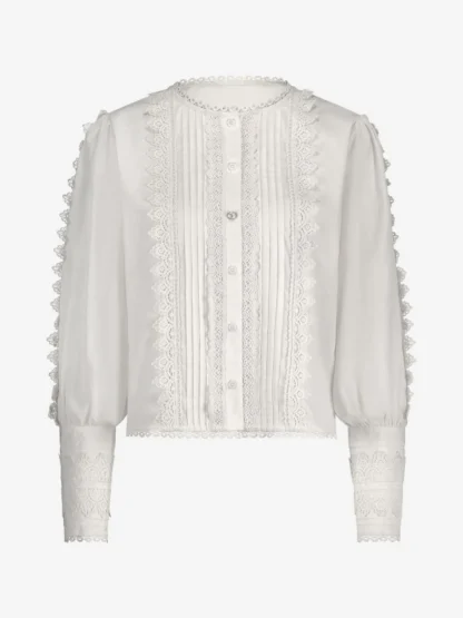 Fifth House -  Blouse met broderie en ballonmouwen Geneve Blouse