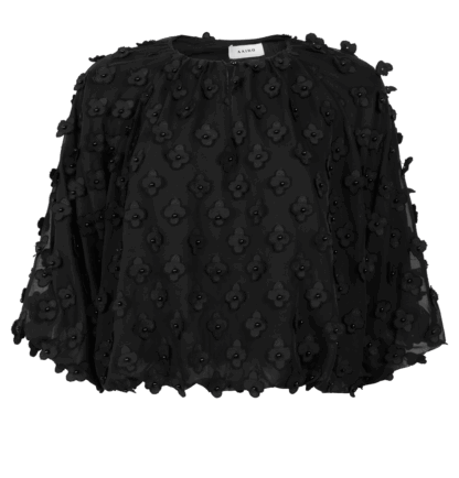 Aaiko Delany Flower Blouse Zwart