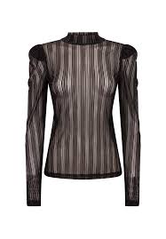 Aaiko Ivonna Mesh Top Zwart